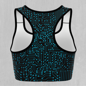 Blue Cybernetic Sports Bra