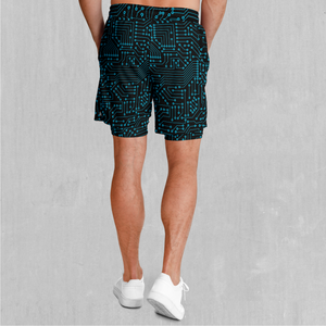 Blue Cybernetic Men's 2 in 1 Shorts