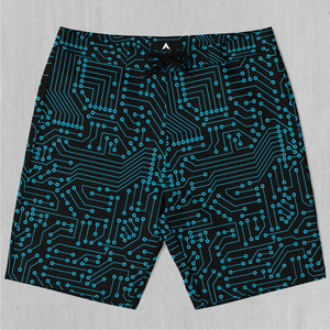 Blue Cybernetic Board Shorts