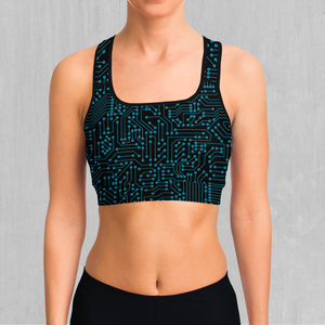 Blue Cybernetic Sports Bra