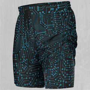 Blue Cybernetic Men's 2 in 1 Shorts