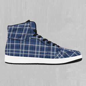 Blue Plaid High Top Sneakers