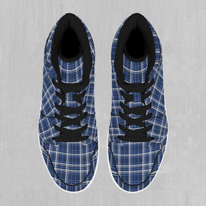 Blue Plaid High Top Sneakers