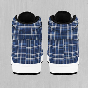 Blue Plaid High Top Sneakers