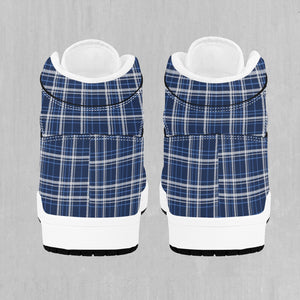 Blue Plaid High Top Sneakers