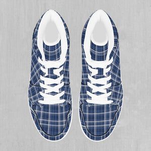 Blue Plaid High Top Sneakers