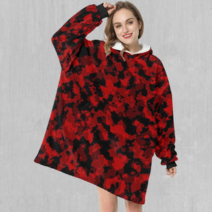 Cardinal Red Camo Blanket Hoodie