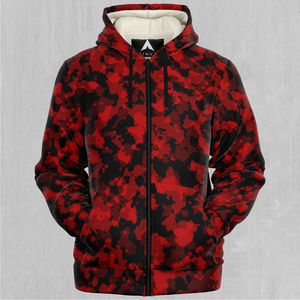 Cardinal Red Camo Sherpa Hoodie