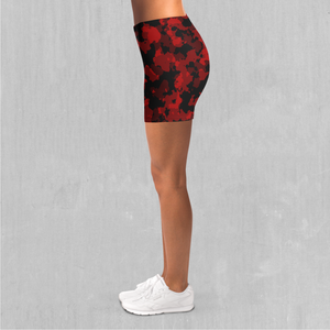 Cardinal Red Camo Yoga Shorts