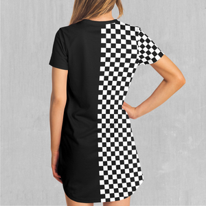 Checkerboard T-Shirt Dress