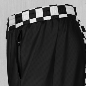 Checkerboard Men's 2 in 1 Shorts