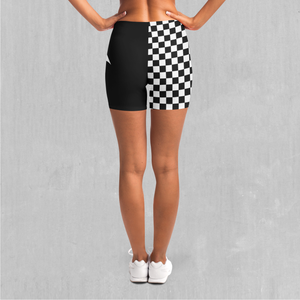 Checkerboard Yoga Shorts