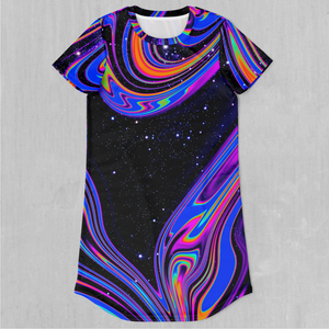 Chromatic Cosmos T-Shirt Dress
