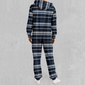 Dark Blue Plaid Jumpsuit