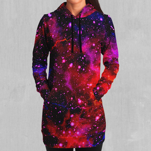 Electric Galaxy Hoodie Dress