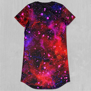 Electric Galaxy T-Shirt Dress