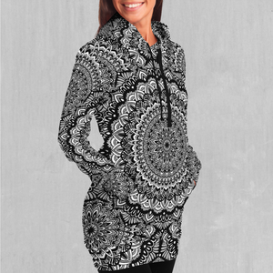 Floral Mandala Hoodie Dress