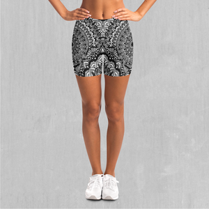 Floral Mandala Yoga Shorts