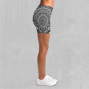 Floral Mandala Yoga Shorts