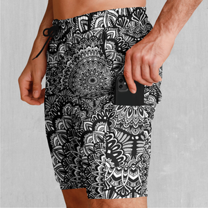 Floral Mandala Men's 2 in 1 Shorts
