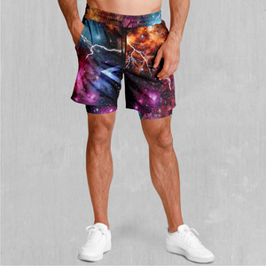 Galaxies Collide Men's 2 in 1 Shorts