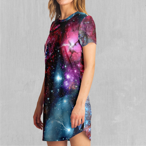 Galaxies Collide T-Shirt Dress