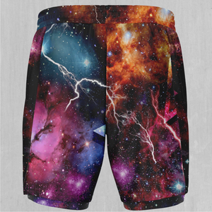 Galaxies Collide Men's 2 in 1 Shorts