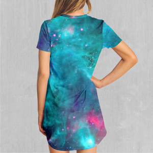 Galaxy Aurora T-Shirt Dress