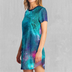 Galaxy Aurora T-Shirt Dress