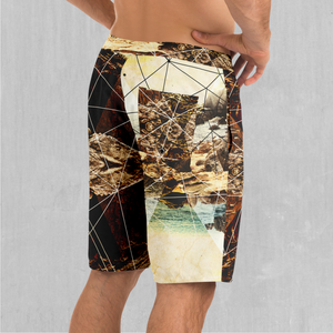 Geometric Shores Board Shorts