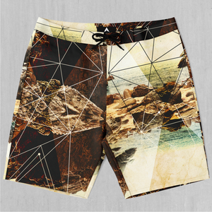 Geometric Shores Board Shorts
