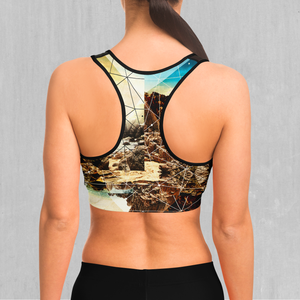 Geometric Shores Sports Bra