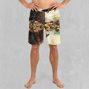 Geometric Shores Board Shorts