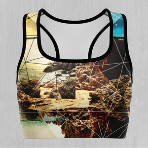 Geometric Shores Sports Bra