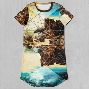 Geometric Shores T-Shirt Dress