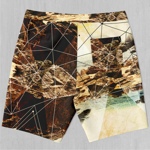 Geometric Shores Board Shorts