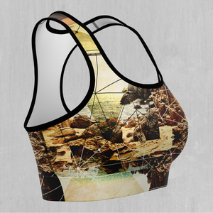 Geometric Shores Sports Bra