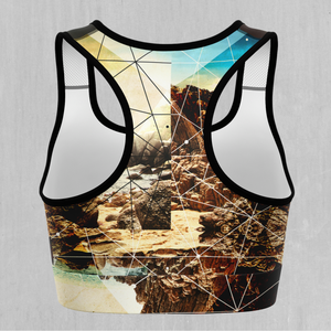 Geometric Shores Sports Bra
