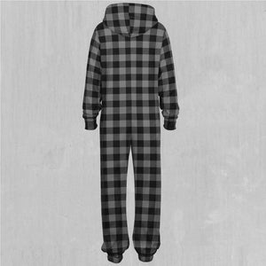 Grayscale Checkered Plaid Jumpsuit