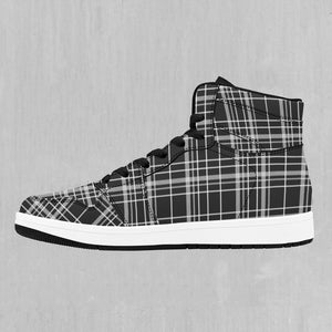 Grayscale Plaid High Top Sneakers
