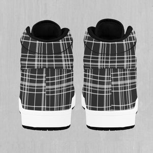 Grayscale Plaid High Top Sneakers
