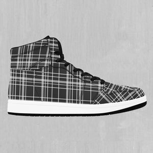 Grayscale Plaid High Top Sneakers