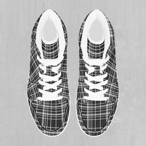 Grayscale Plaid High Top Sneakers