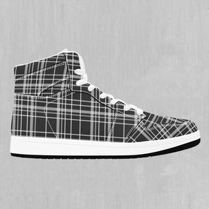 Grayscale Plaid High Top Sneakers
