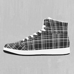 Grayscale Plaid High Top Sneakers