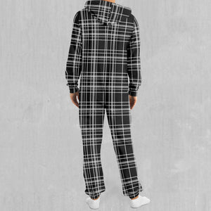 Grayscale Plaid Jumpsuit