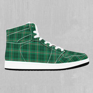 Green Plaid High Top Sneakers