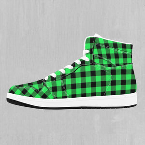 Green Checkered Plaid High Top Sneakers