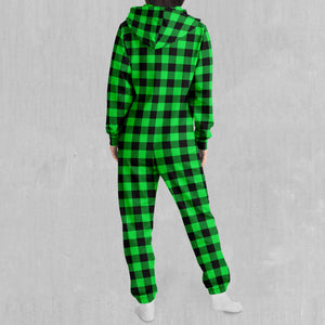 Green Checkered Plaid Jumpsuit