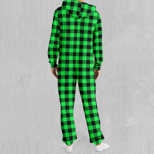 Green Checkered Plaid Jumpsuit